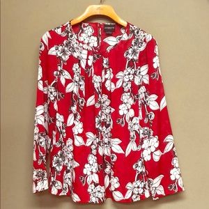Red flower blouse